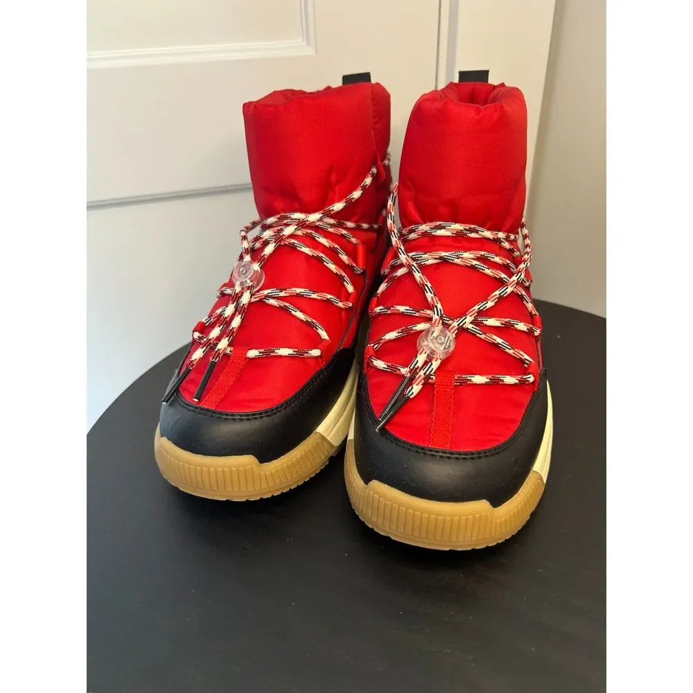 Sorel Out N About IV Mini Puffy Boots — Bright Red, Size 9 — Authentic Sample